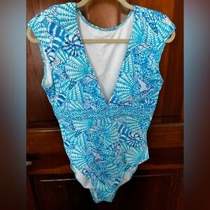 Lilly Pulitzer Imogen One-Piece AMALFI Blue By The Seashore Swimsuit